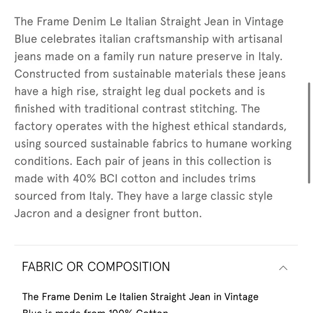 NWT Frame Le Italien Straight Jean in Vintage Blue 24 - Picture 2 of 16